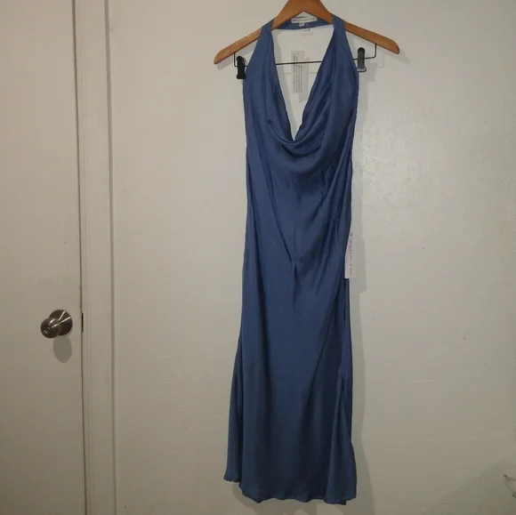 NWT YOUNG FABULOUS & BROKE Rebel Halter Blue Dress - Picture 3 of 8